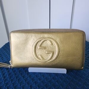 Gucci Soho Gold Metallic Long wallet